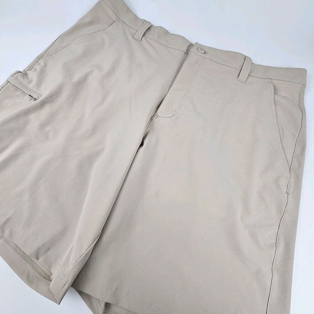 Columbia PFG Shorts Mens 42 Beige Stretch Performance Fishing Outdoor 10" Inseam
